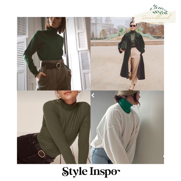 ✨ NWOT Classic Green Turtleneck - Large - Picture 2 of 6